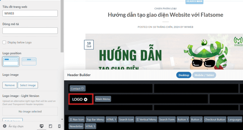 Chọn “Select Image” để chọn và tải logo lên