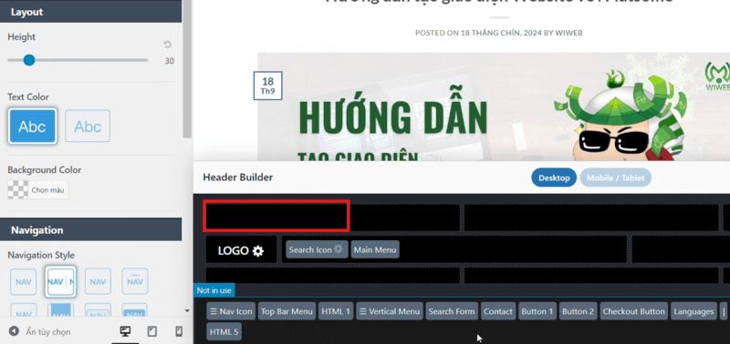 Thay thành phần “Contact” vào