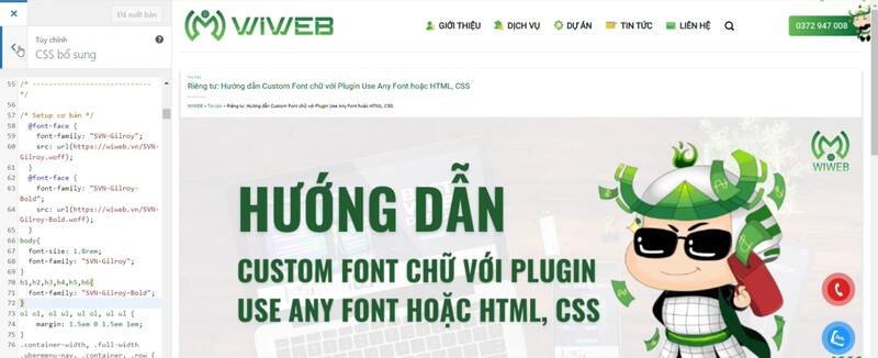 Khai báo và gọi font family