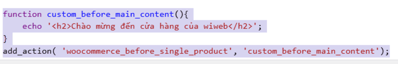 Tạo function thêm tiêu đề và cho vào Action Hook