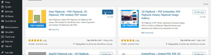 Cài đặt plugin 3D FlipBook