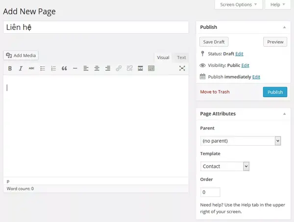 Đặc điểm chính của Page trong WordPress