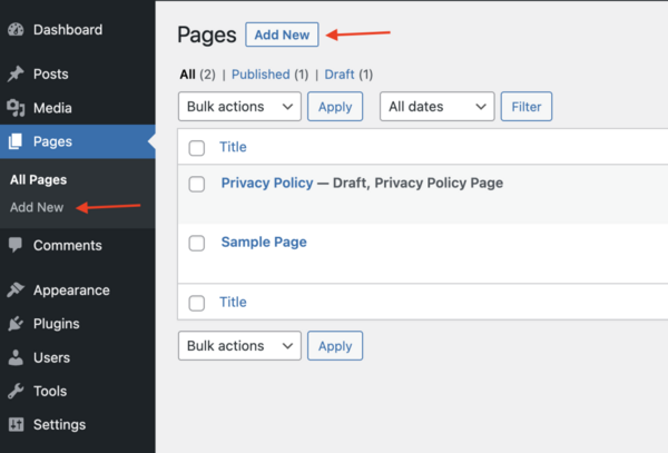 Hướng dẫn chi tiết cách tạo Page mới trong WordPress