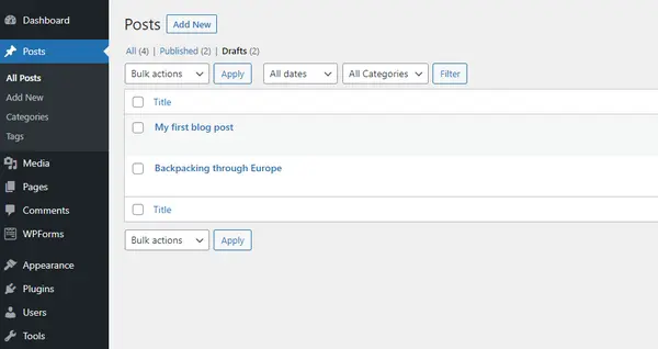 Mẹo quản lý Posts WordPress hiệu quả: Sắp xếp, chỉnh sửa và xóa