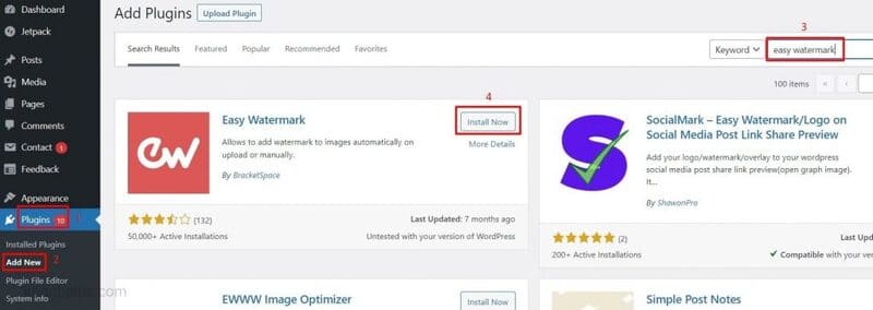 Cài đặt Easy Watermark