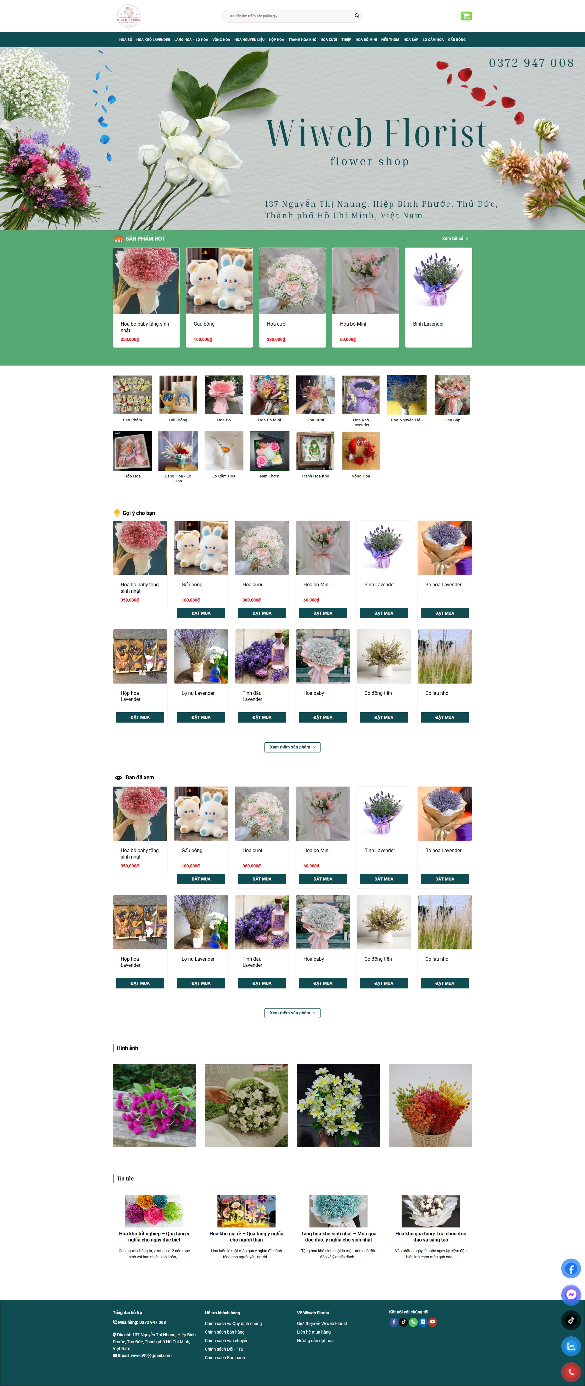 Fullpage Website bán hoa 1