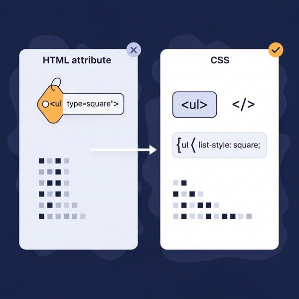 Tùy chỉnh hiển thị danh sách: Dùng CSS thay vì thuộc tính HTML