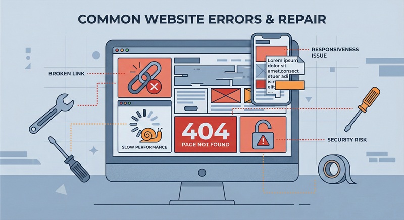 Các lỗi website thường gặp cần chỉnh sửa