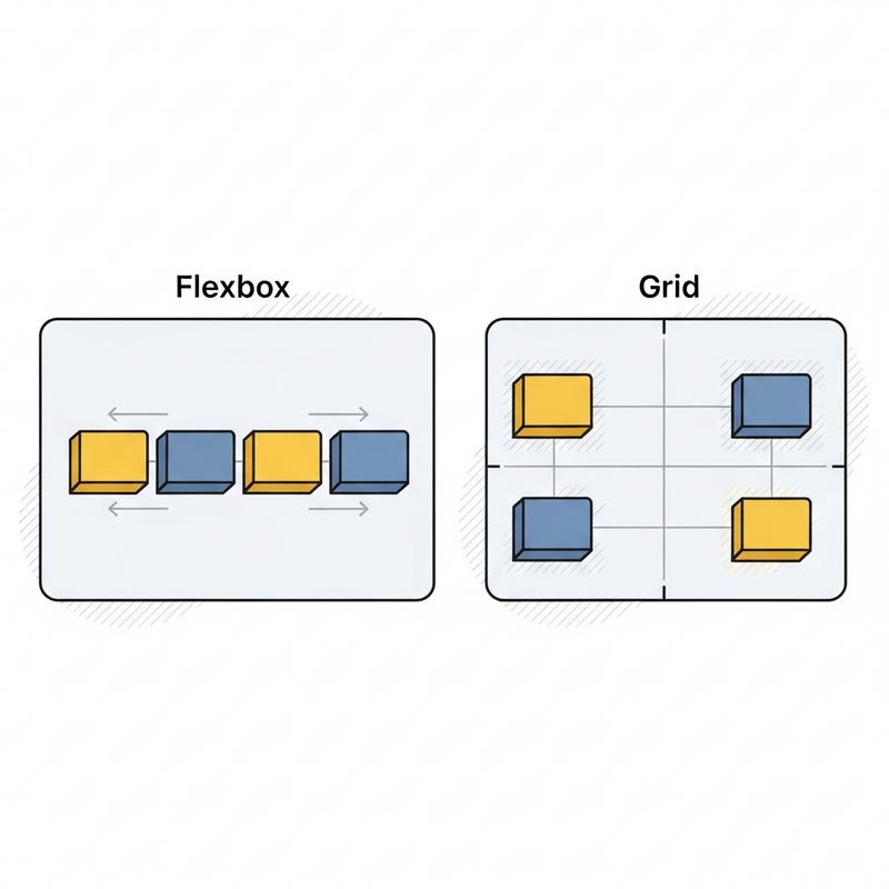 Điểm khác biệt cốt lõi giữa Flexbox và Grid