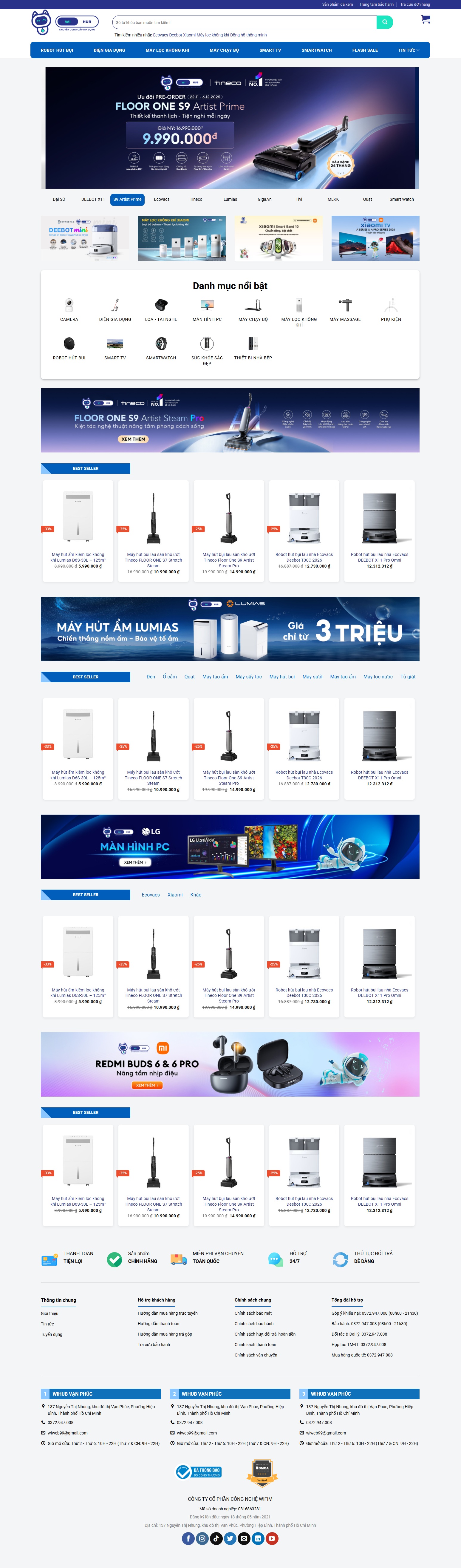 Fullpage theme bán đồ gia dụng 1