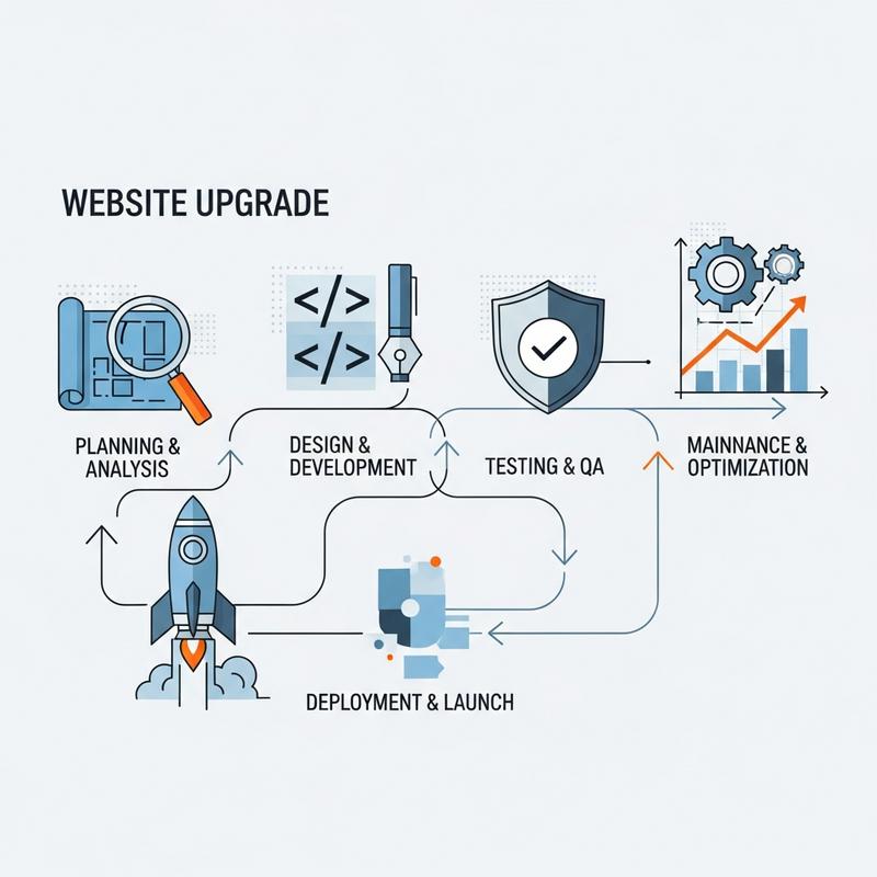Quy trình nâng cấp website chuyên nghiệp gồm những bước nào?