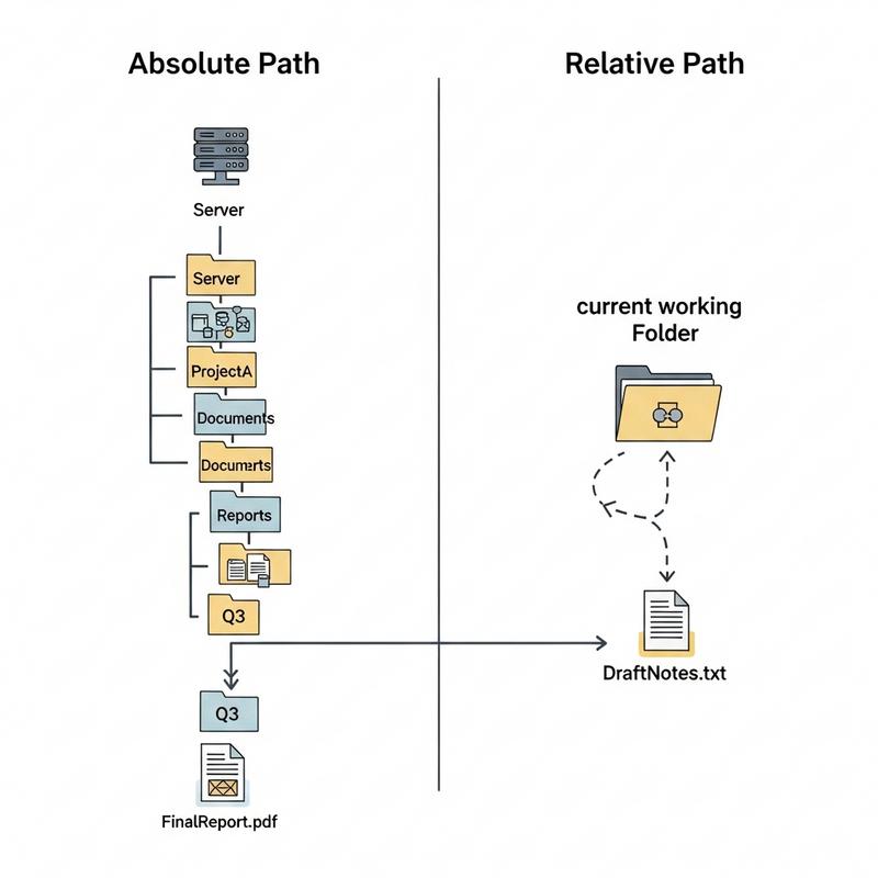 So sánh sự khác nhau giữa đường dẫn tương đối và tuyệt đối