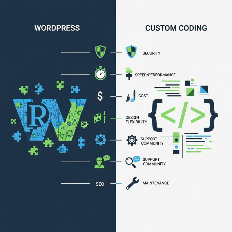 So sánh chi tiết 8 yếu tố then chốt giữa WordPress và Code tay